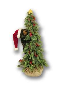 40 Ditz Pre Lit Christmas Tree Black Bear Berries  
