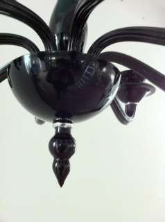 Black Murano Glass 8lts Modern Pendant Lamp Chandelier  