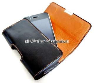 Original OEM AT&T Premium Genuine Black Leather Case Pouch Cover+Belt 
