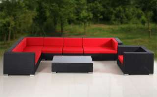 pcs Outdoor Patio Wicker Sofa Sectional Set Furniture  
