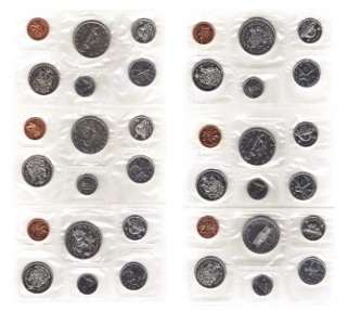 1968,1969,1970,1971,1972,1973 Canada Uncirculated Proof Like Mint Sets 