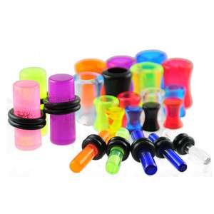 Wholesale Pack 40pcs Body Piercing UV Plug Assorted Styles, Sizes and 