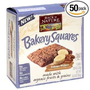 Back to Nature Bakery Squares, Banana Walnut, 5 Count Bars (Pack of 10 