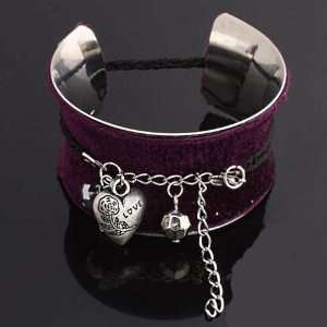  Purple Lovely Heart Bangle Bracelet Arts, Crafts & Sewing