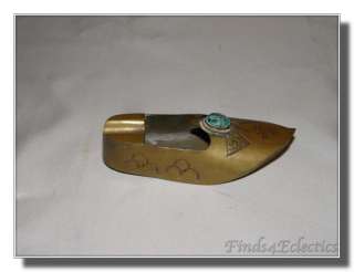LOT 4 Brass Etched Israel & India Shoe Ashtrays  