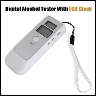 Digital Alcohol Breath Tester Analyzer LCD Screen Clock  