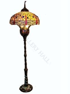 Tropical Dragon Fly Floor Lamp Heavy Base Bright Colors  