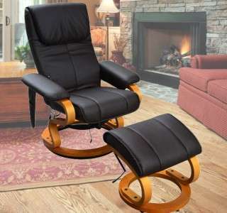   Leather Professional TV Office Massage Chair Soft With Ottoman Brown