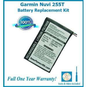 Battery Replacement Kit for Garmin Nuvi 255T with Installation Video 