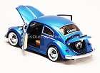 1959 Volkswagen Beetle Classic Blue VW Baby Moon Hub Caps Scale 124 