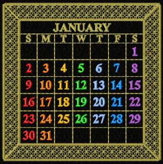 Calendar 2012 Quilt Blocks Machine Embroidery Designs  