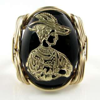 Classy Lady Cameo Ring 14K Rolled Gold  