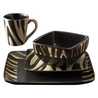 White Glaze Zebra 16 pc Dinnerware Set.Opens in a new window