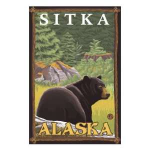 Black Bear in Forest, Sitka, Alaska Giclee Poster Print, 42x56