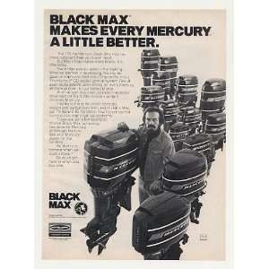   1977 Mercury Black Max Outboard Boat Motors Print Ad