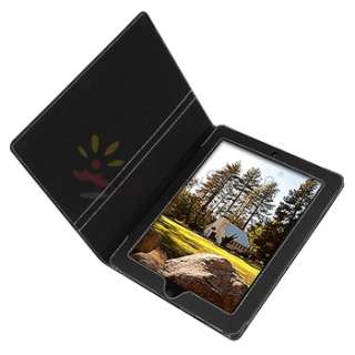 For iPad 2 Gen Leather Case With Stand   Black Cover  