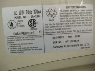 This is a SAMSUNG Electronic Cash Register ER 290. This is in good 
