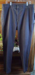 Mens Haggar Dark Navy Blue Cotton Casual Pants 38x32  