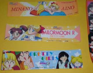 Sailor Moon RARE 5 STICKERS SET Manga 90s anime toy Amada Prize 