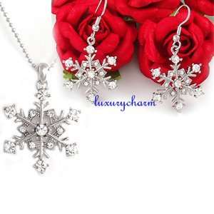    Snowflake Bridesmaid Necklace Earring Set s45 