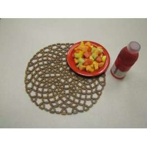   Daisy 15 inch Round Bamboo Brown Placemat, Set of 4