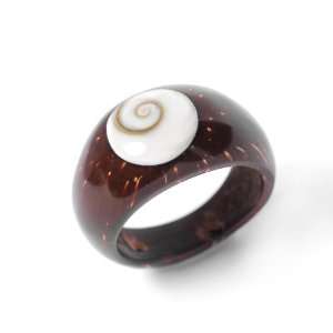  New brown 5 6 7 8 9 coconut wood spiral ring size by 