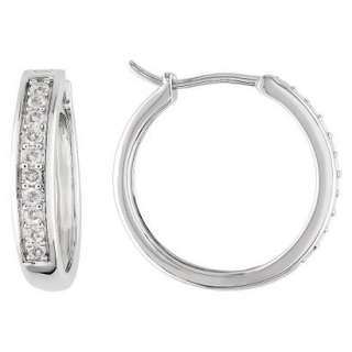 Diamond Hoop Earrings   White.Opens in a new window
