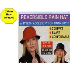    Reversible Black Bucket Style Rain Hat 2 HATS INCLUDED Beauty