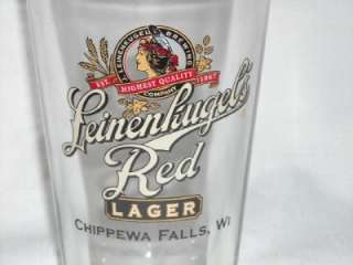 Leinenkugels Red Lager Beer Glass From Chippewa Falls Wisconsin 16 oz 
