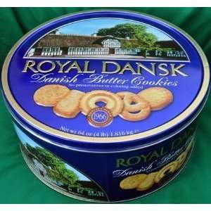 Royal Dansk Danish Butter Cookies 4 Pound Tin  Grocery 