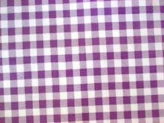 PURPLE GINGHAM CHECK OILCLOTH VINYL SEWING FABRIC BTY  