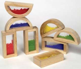 Guidecraft Kids Toy Wood & Crystal Bead Building Blocks  