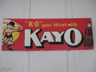 COLORFUL METAL KAYO CHOCOLATE SODA BEVERAGE ADVERTISING SIGN  