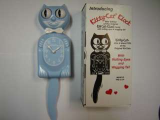 Kitty Kat Cat Clock Blue kit cat   CLOCK SHOP  