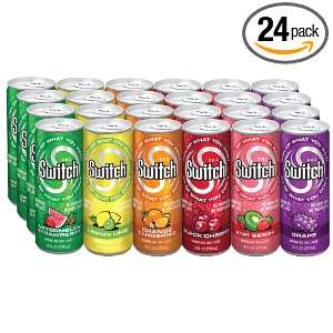 The Switch Sparkling Juice, Variety Pack, 8 Ounce Cans (Pack of 24 