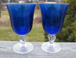   SETTING SAPPHIRE COBALT BLUE CRIS DARQUES GLASS CRYSTAL WATER GOBLET