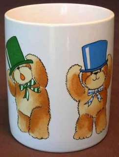 Coffee Mug Cup Stoneware Teddy Bears Top Hats Ceramic  
