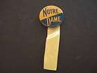 Notre Dame football pinback button w/ ribbon key chain  