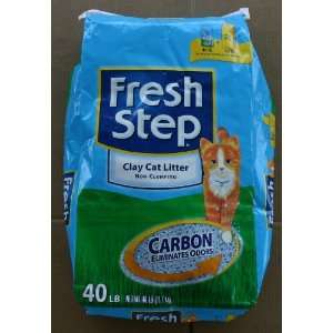 fresh step Clay Cat Litter, Non Clumping, Carbon Eliminates Odor, 40 