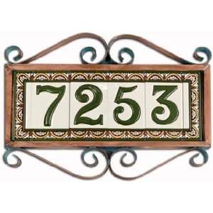  Large Copper Frame Ceramic Address Plaque