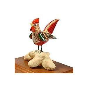  NOVICA Ceramic figurine, Red Rooster