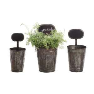   Creative CoOp Tin Planters w/ Chalkboards * New Décor