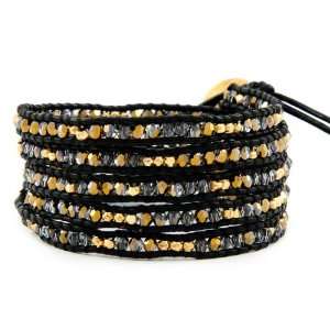  Chan Luu Crystal Dorado Swarovski Wrap Bracelet with Gold 