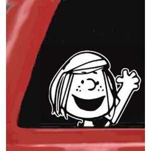   WAVING Peanuts Vinyl STICKER/DECAL (Snoopy,Charlie Brown) Automotive