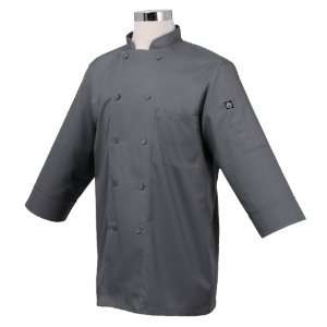  Chef Works JLCL GRY 2XL Basic 3/4 Sleeve Chef Coat, Gray 
