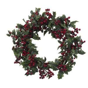  24 Artificial Holly Christmas Berry Wreath