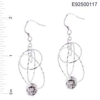 925 Sterling Silver Diamond Cut Drop Earrings  
