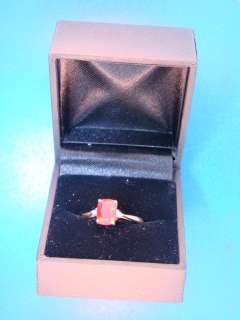 GEMS TV Woman Ring Size 6.75 Red Andesine Main Gem Stone 2 Diamonds 