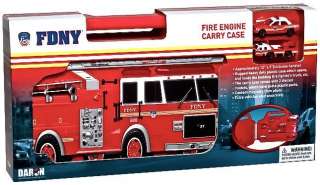 FDNY FIRE ENGINE CARRY CASE W/ 2 VEHICLES (DARON TOYS)  