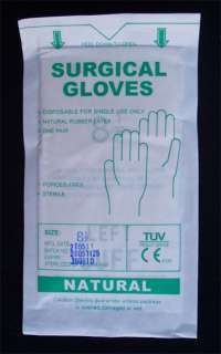 Five Pairs of New Disposable Rubber Latex Surgical Gloves Expired Size 